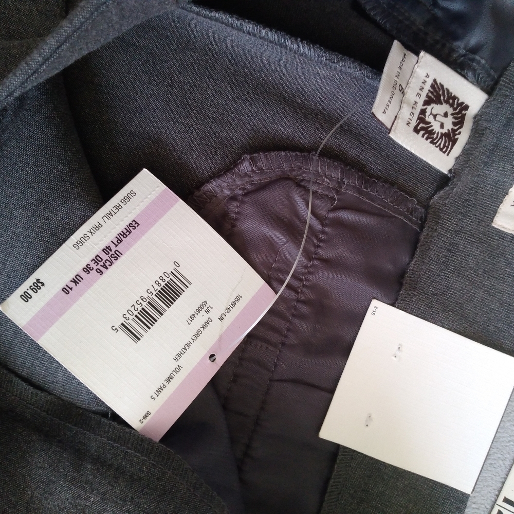 NWT Anne Klein dark grey heather the founder wide leg size 6 - Picture 9 of 12